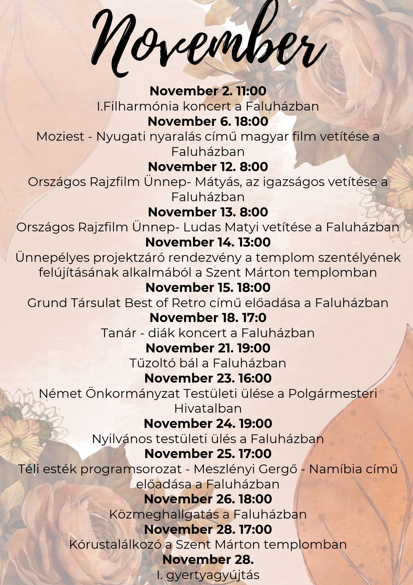 novemberi programok